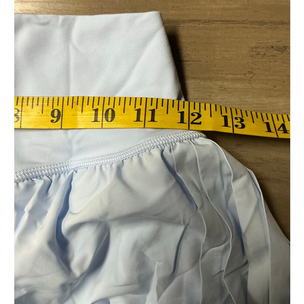 OFFLINE By Aerie Real Me Pleated Flowy Shorts Light Blue Activewear Size XS - Picture 7 of 8